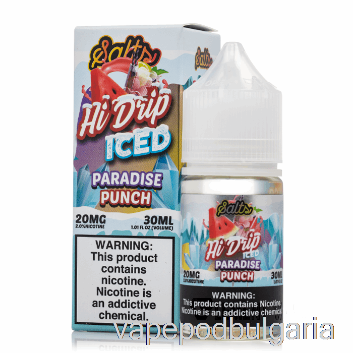 Vape 10000 Дръпки Iced Paradise Punch - Hi-drip Salts - 30ml 20mg